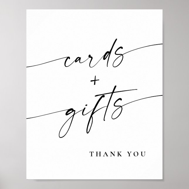Poster Cartões Simples Elegantes e Casamento de Presentes (Frente)