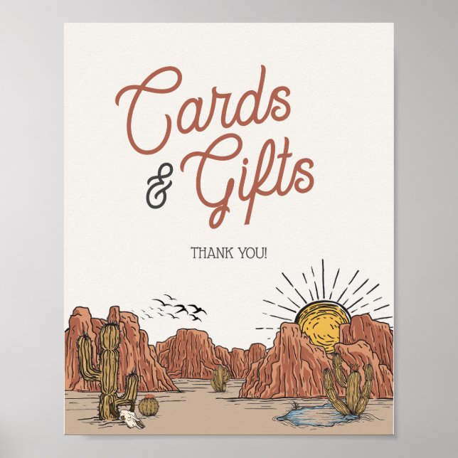 Poster Cartões Wild West Rodeo e sinal do partido present (Frente)