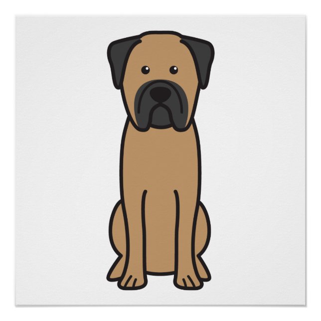 Póster Cartografia de Bullmastiff Dog (Frente)