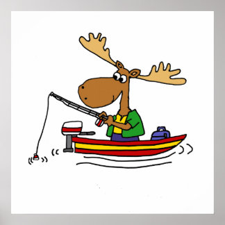 Poster Cartografia de Pesca Moose Engraçada