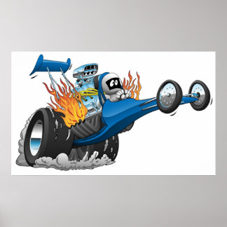 Poster Cartografia do Dragster de Combustível Superior