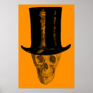 Poster Cartola Caveira Laranja
