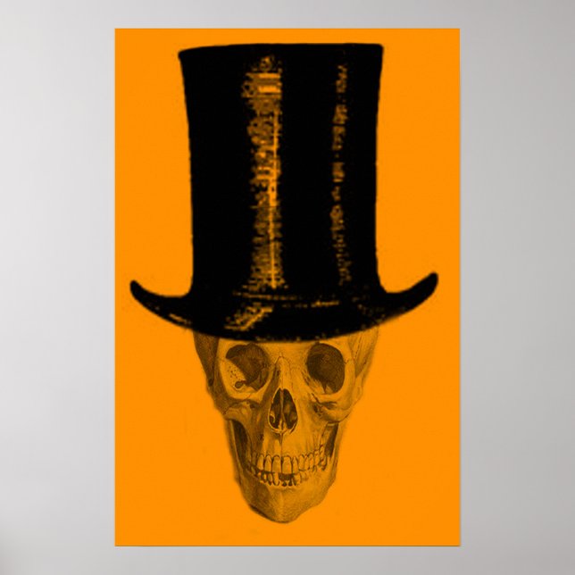 Poster Cartola Caveira Laranja (Frente)