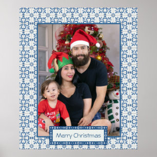 Poster Cartolina de Natal e pétalas de flores