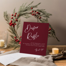 Cartolina Fralda Vermelha Burgundy Raffle