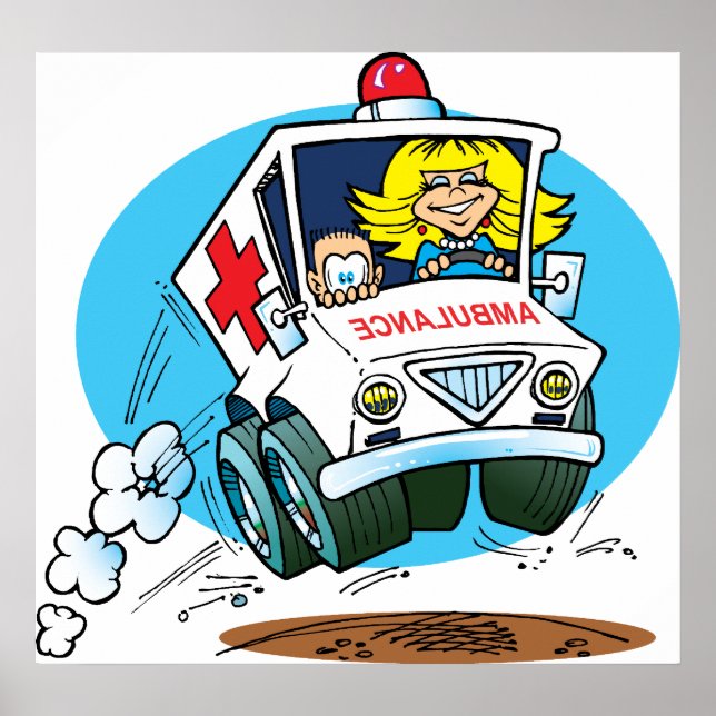 Poster Cartoon Ambulance (Frente)