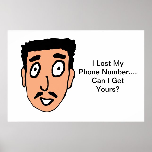 Póster Cartoon Bad Pick Line Slimy Mustache Cara (Frente)