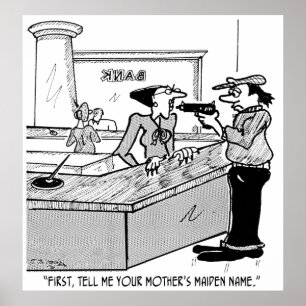 Póster Cartoon Bancário 2922