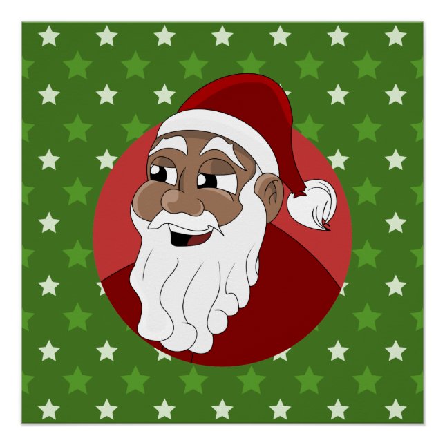 Póster Cartoon Black Santa Claus (Frente)
