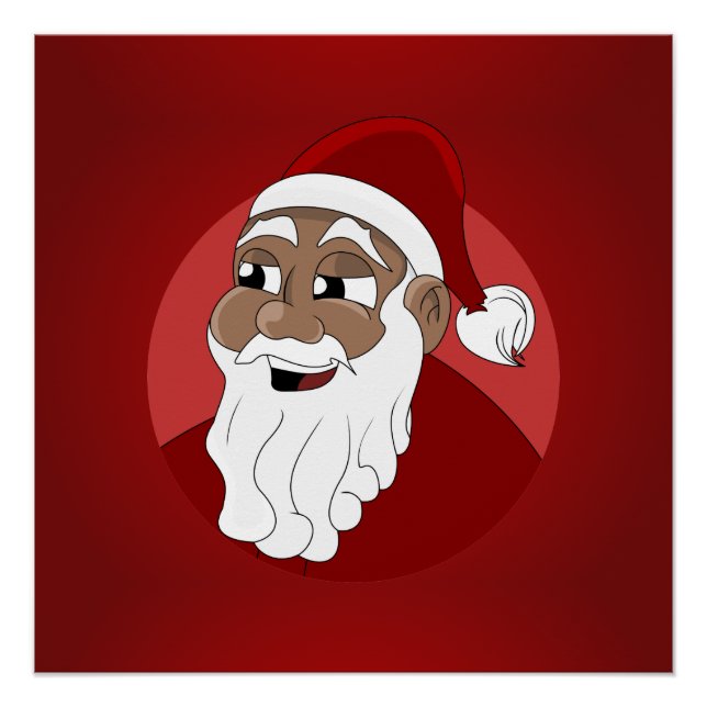 Póster Cartoon Black Santa Claus (Frente)