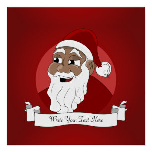 Póster Cartoon Black Santa Claus