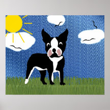 Cartoon Boston Terrier
