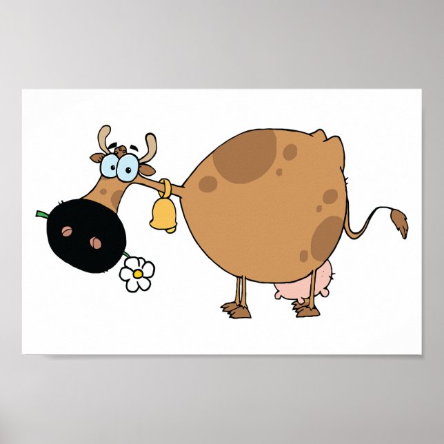 Poster Cartoon Brown Cow (Frente)