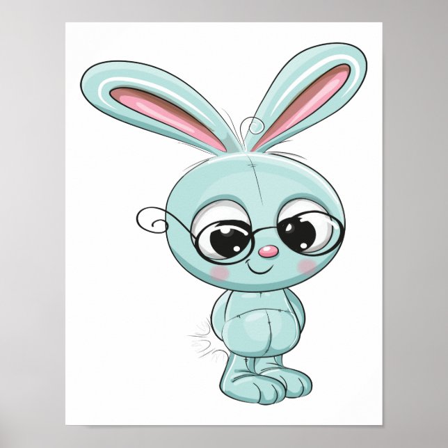 Poster Cartoon Bunny Cute Kawaii (Frente)