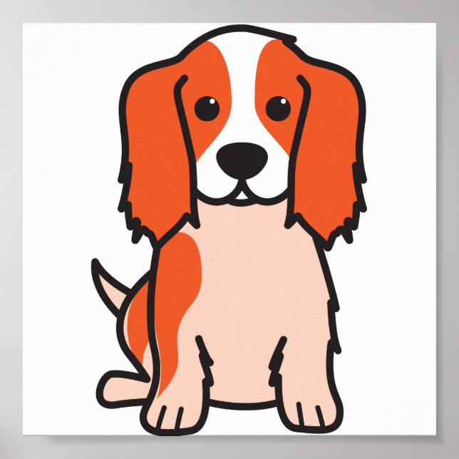 Póster Cartoon Cavalier King Charles Spaniel (Frente)