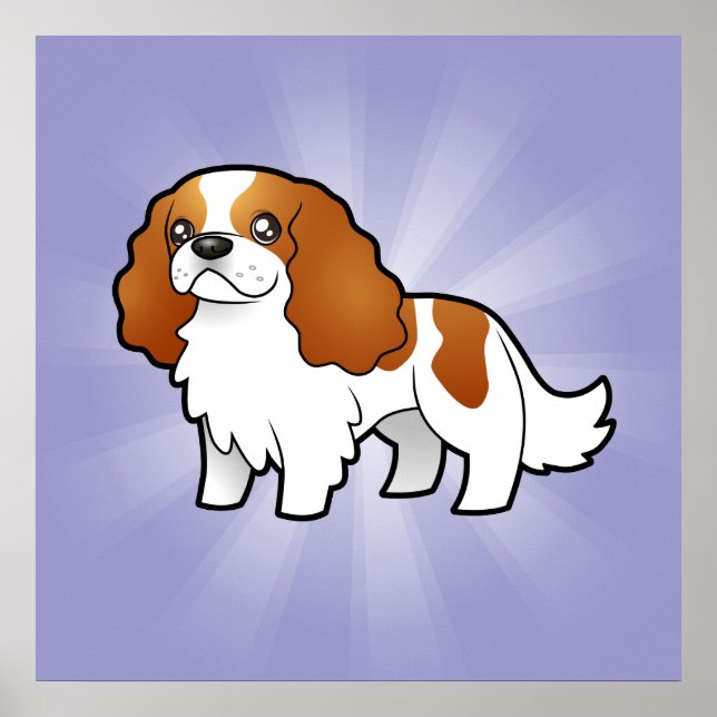 Póster Cartoon Cavalier King Charles Spaniel (Frente)