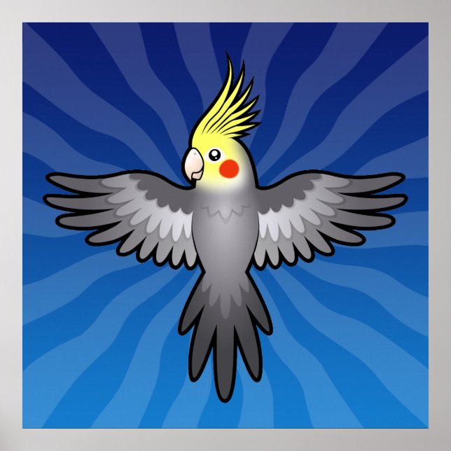 Poster Cartoon Cockatiel (Frente)
