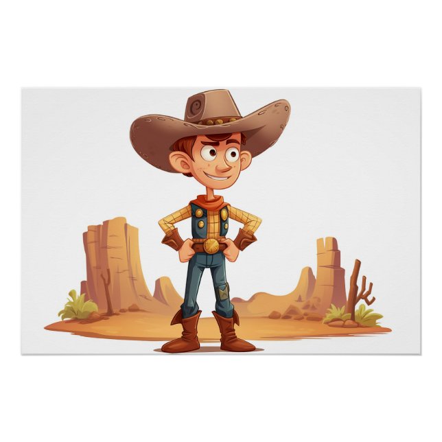 Póster Cartoon Cowboy (Frente)