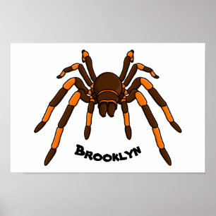 Poster Cartoon de aranha-do-marrom e-laranja-acastanhado