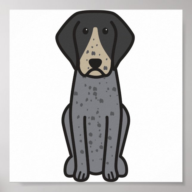 Póster Cartoon de Cachorro Bluetick Conhound (Frente)