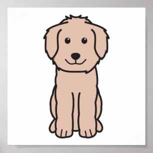 Poster Cartoon de Cachorro Goldendoodle