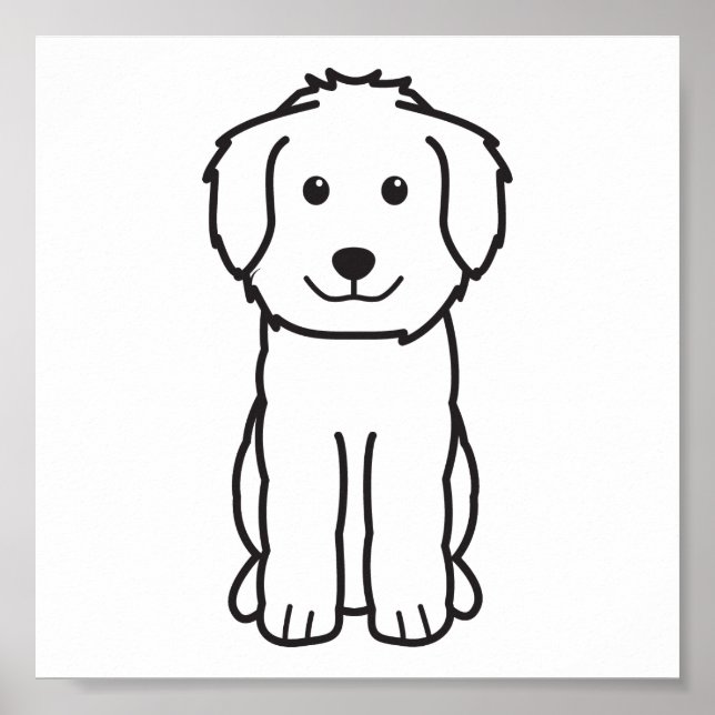 Póster Cartoon de Cachorro Goldendoodle (Frente)