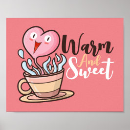 Poster Cartoon de café com ar personalizável
