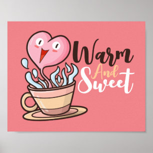 Poster Cartoon de café com ar personalizável