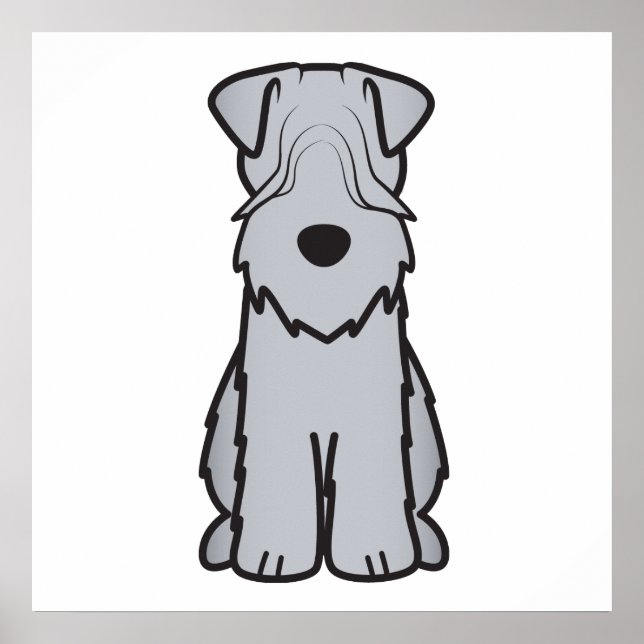 Póster Cartoon De Cão De Terrier, Recolhido E Molhado (Frente)