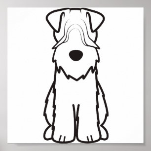Poster Cartoon De Cão De Terrier, Recolhido E Molhado