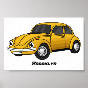 Poster Cartoon de carro clássico 