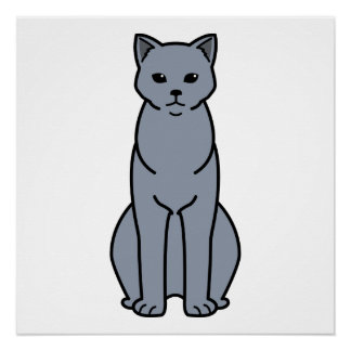 Póster Cartoon de Cat Chartreux