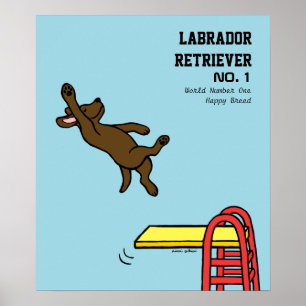 Poster Cartoon de Chocolate Labrador