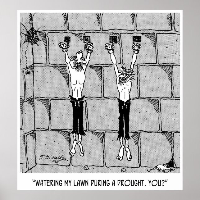 Póster Cartoon de Conservação da Água 9470 (Frente)