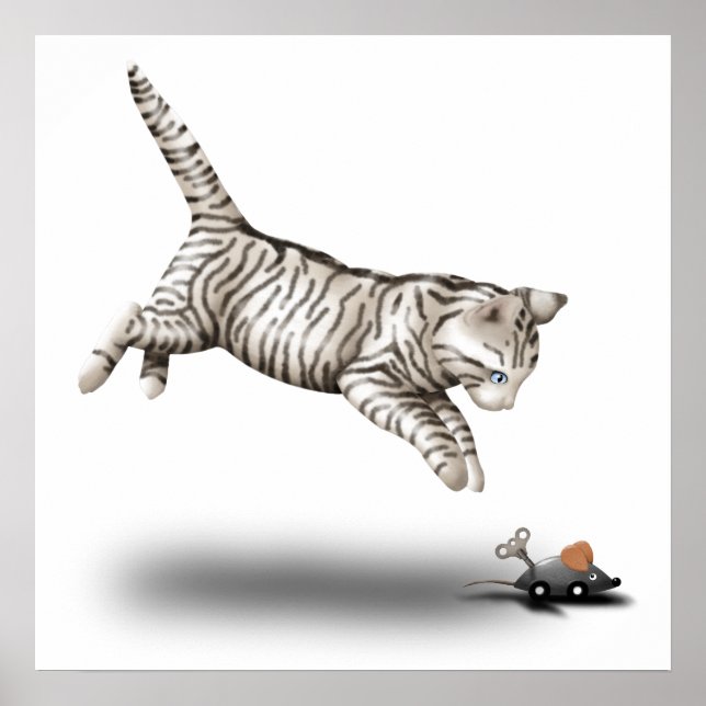 Poster Cartoon de gato e rato (Frente)