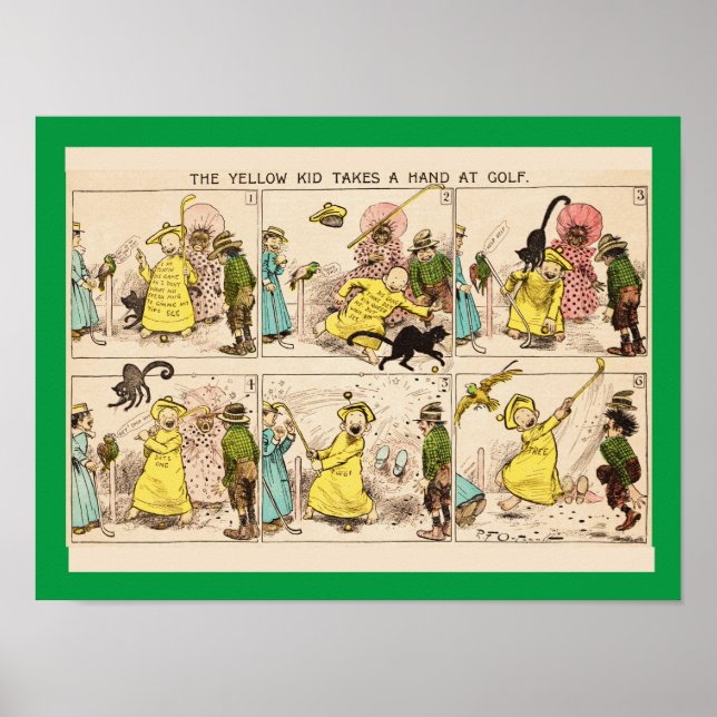 Póster Cartoon de Golf 1897 (Frente)