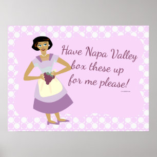 Póster Cartoon De Humor Para A Mulher Dessa Uva