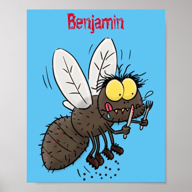 Poster Cartoon de insetos com mosca espinhenta (Frente)