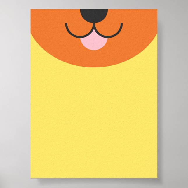Poster Cartoon De Meia Face De Cachorro - Plástico 2D Rep (Frente)