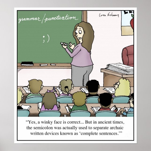 Poster Cartoon de Professores "Winky Face" (Frente)