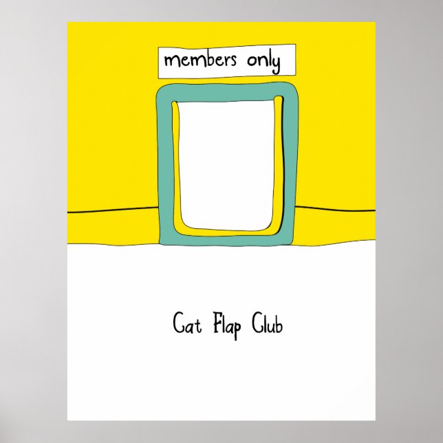 Poster Cartoon do Cat Flap Club (Frente)