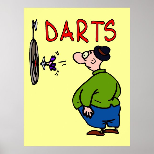 Póster Cartoon do Darts Player (Frente)