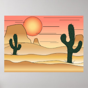 Poster Cartoon do Deserto