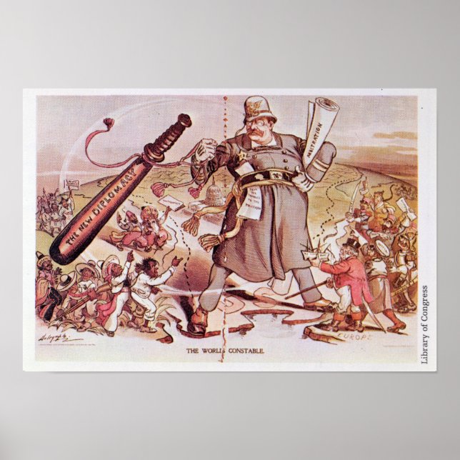 Póster Cartoon do Presidente Roosevelt (Frente)