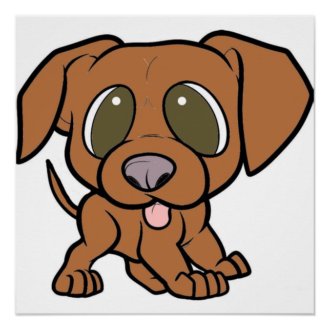Póster cartoon do vizsla (Frente)