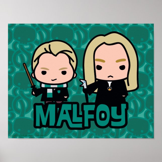 Poster Cartoon Draco e Lucius Malfoy Caracter Art (Frente)