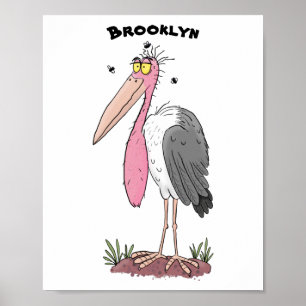 Poster Cartoon engraçado marabou
