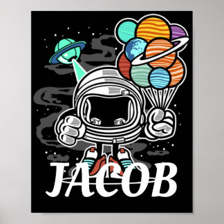 Poster Cartoon Espacial ASTRONAUT Personalizável