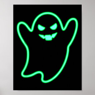 Poster Cartoon estilo neon Ghost Halloween Tee