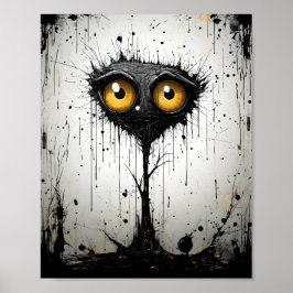 Poster Cartoon Fantasy Halloween Monster Tree